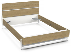 Cama de casal retrátil "Craft" - Madeira - 140 x 200 cm - Castanho