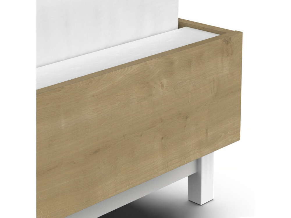 Cama de casal retrátil "Craft" - Madeira - 140 x 200 cm - Castanho