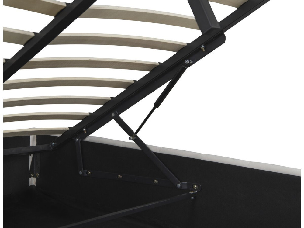 Cama de casal com box em veludo "Meribel" - Bege - 140 x 190 cm