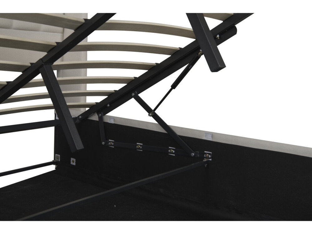 Cama de casal "Saint-Moritz" em linho com caixa - 140 x 190 cm - Bege