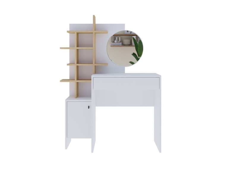 Mesa de maquilhagem de madeira "Mup" 105 x 35 x 151 cm - Branco