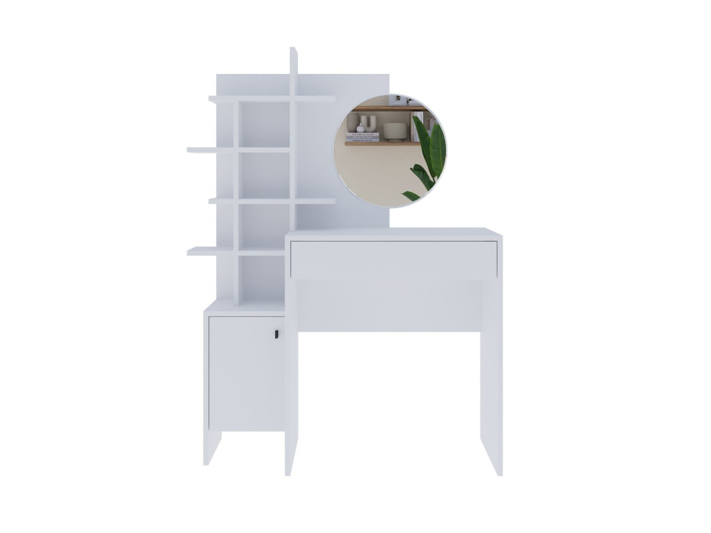 Mesa de maquilhagem de madeira "Mup" 105 x 35 x 151 cm - Branco