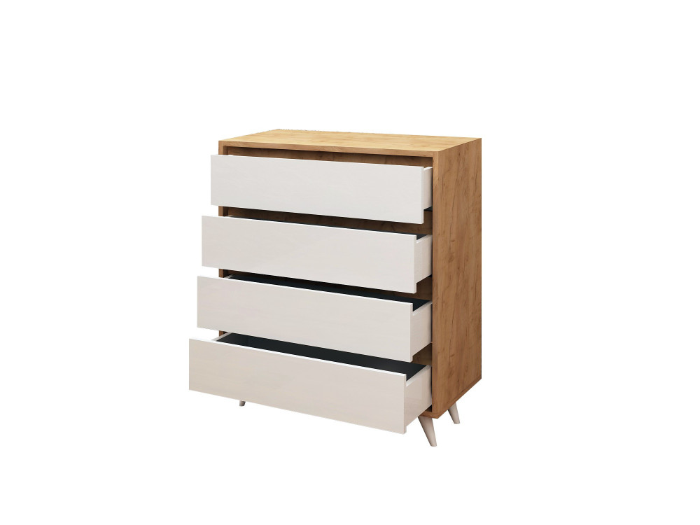 Cómoda de madeira "Suvera" - 70 x 40 x 86 cm - Bege