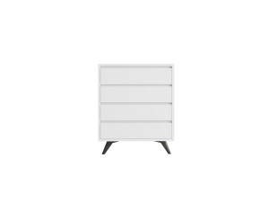 Cómoda de madeira "Suvera" - 70 x 40 x 86 cm - Branco