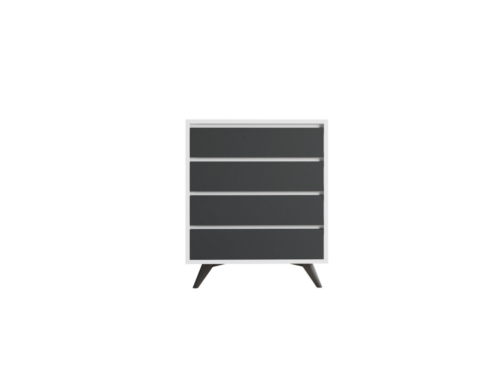 Cómoda de madeira "Suvera" - 70 x 40 x 86 cm - Branco