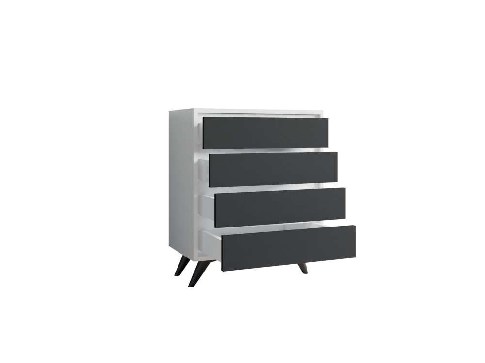 Cómoda de madeira "Suvera" - 70 x 40 x 86 cm - Branco