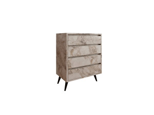 Cómoda de madeira "Suvera" - 70 x 40 x 86 cm - Bege marmoreado