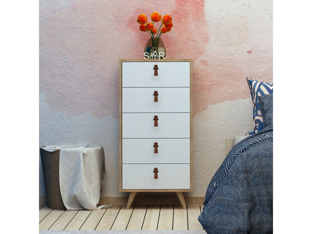Arca de madeira "Frenzu" - 50 x 40 x 103 cm - Branco