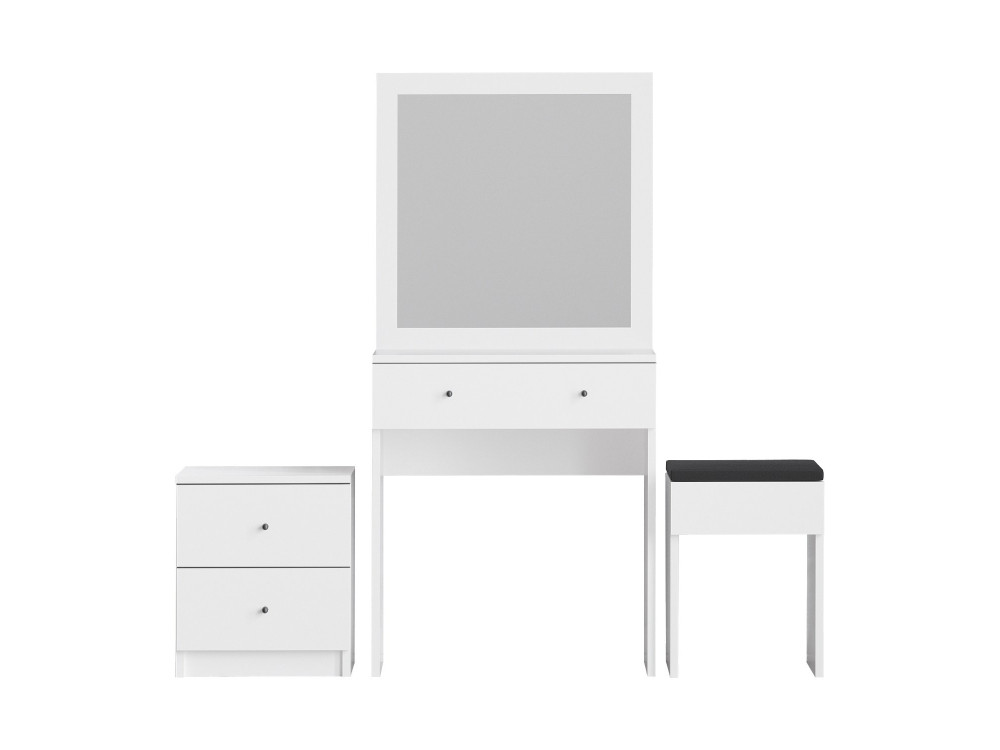 Conjunto de toucador de madeira "Nice" - 65 x 35 x 139 cm - Branco