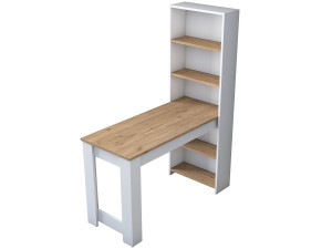 Toucador "Ferna" com prateleiras de madeira - 120 x 54 x 154 cm - Castanho