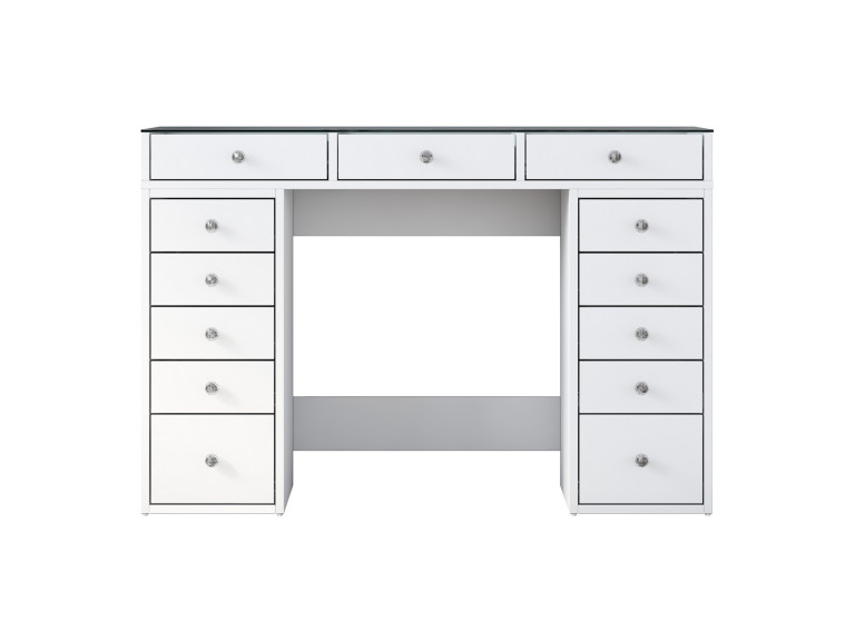 Toucador "Sina" com gavetas embutidas em madeira - 120 x 44 x 80 cm - Branco