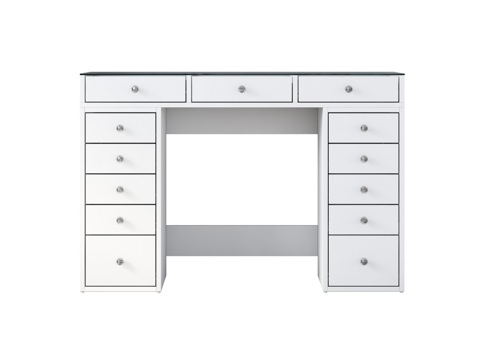 Toucador "Sina" com gavetas embutidas em madeira - 120 x 44 x 80 cm - Branco