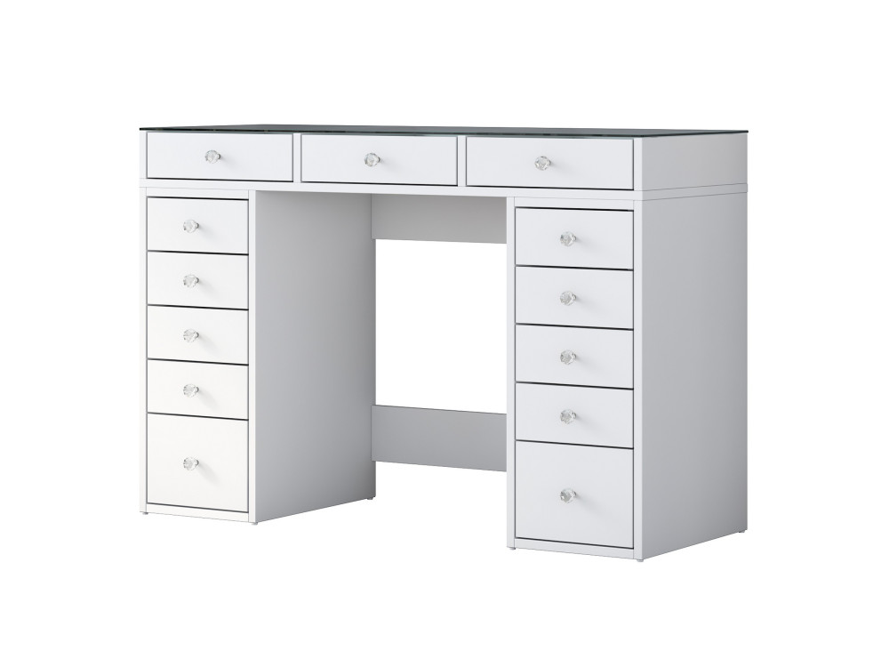 Toucador "Sina" com gavetas embutidas em madeira - 120 x 44 x 80 cm - Branco