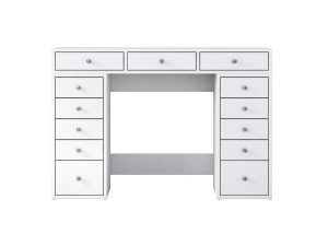 Toucador "Sena" com gavetas embutidas em madeira - 120 x 44 x 82 cm - Branco