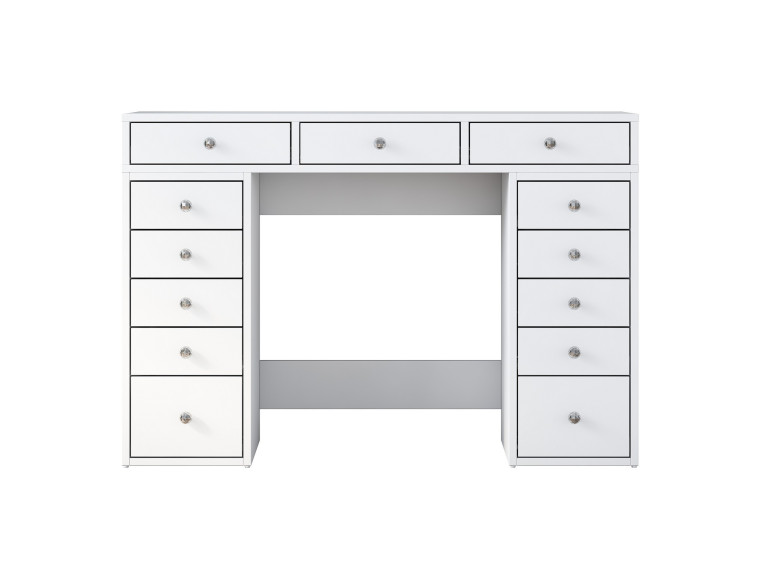 Toucador "Sena" com gavetas embutidas em madeira - 120 x 44 x 82 cm - Branco
