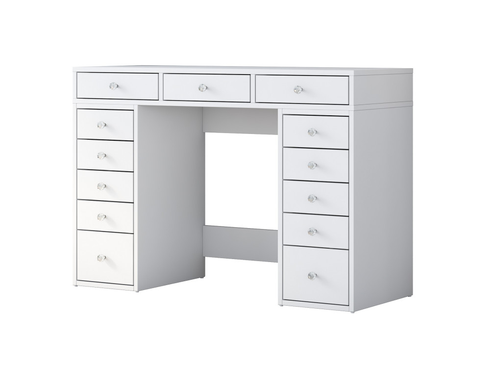 Toucador "Sena" com gavetas embutidas em madeira - 120 x 44 x 82 cm - Branco