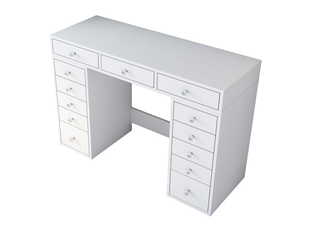 Toucador "Sena" com gavetas embutidas em madeira - 120 x 44 x 82 cm - Branco