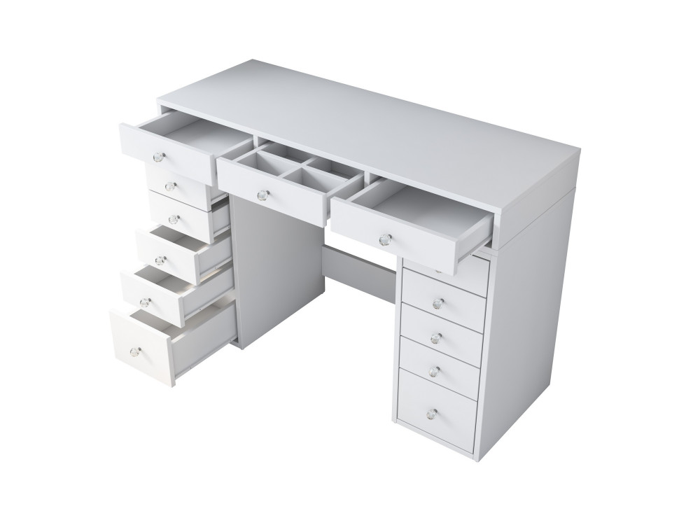Toucador "Sena" com gavetas embutidas em madeira - 120 x 44 x 82 cm - Branco