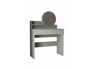Toucador "Harmony Mini Round" com espelho de madeira - 90 x 40 x 133 cm - Verde