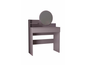 Toucador "Harmony Mini Round" com espelho de madeira - 90 x 40 x 133 cm - Violeta