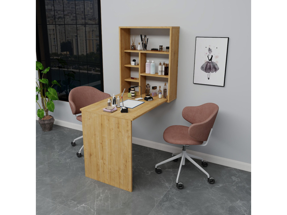 Mesa de maquilhagem em madeira "Sedir" - 90 x 59 x 74 cm - Bege