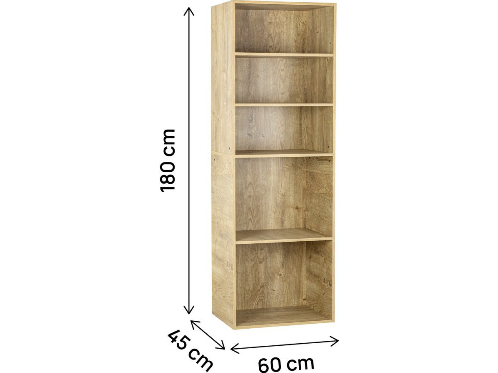 Armário "Opéra" com 5 prateleiras - 60 x 45 x 180 cm - Bege