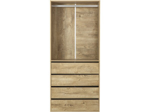 Roupeiro "Opéra" com 4 gavetas e 1 espaço para pendurar - 80 x 45 x 180 cm - Bege