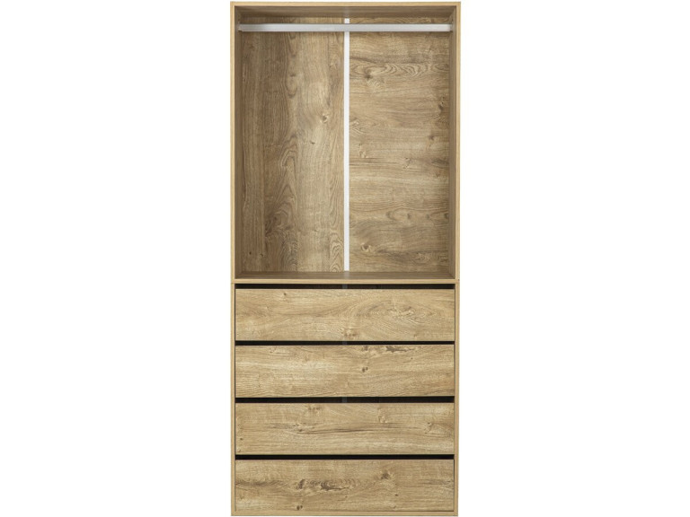 Roupeiro "Opéra" com 4 gavetas e 1 espaço para pendurar - 80 x 45 x 180 cm - Bege