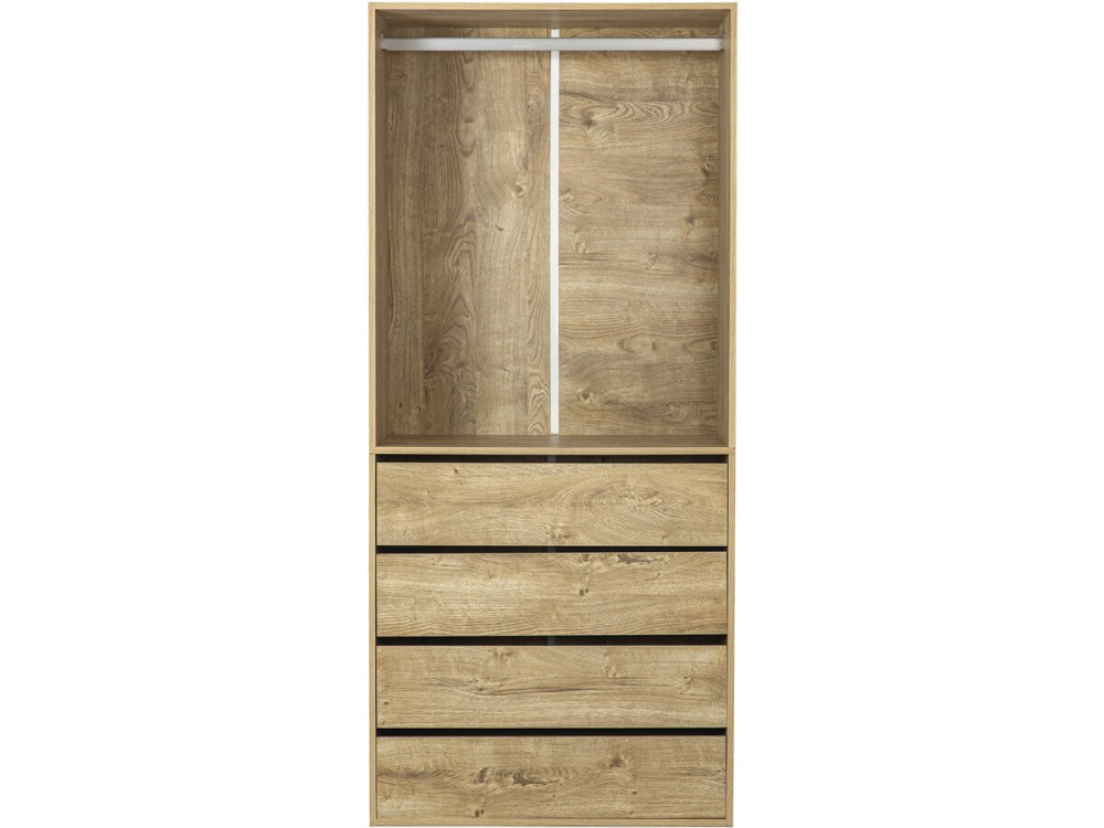 Roupeiro "Opéra" com 4 gavetas e 1 espaço para pendurar - 80 x 45 x 180 cm - Bege