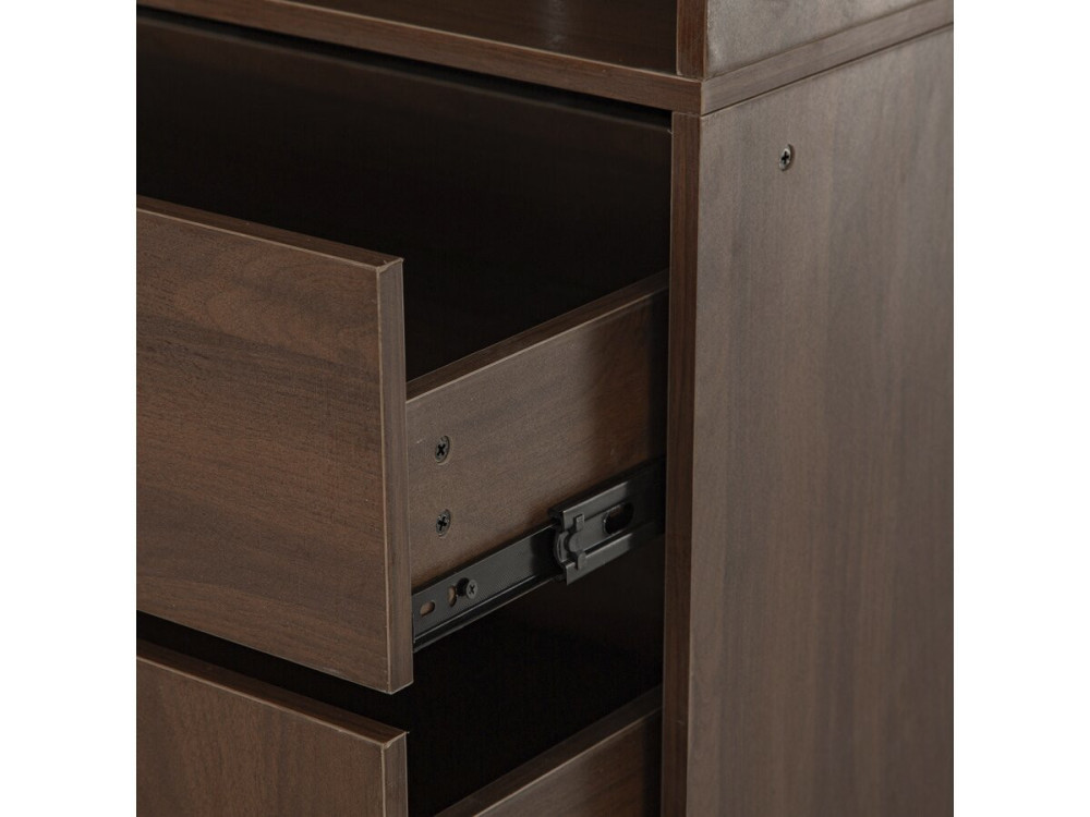 Roupeiro "Opéra" com 4 gavetas e 1 espaço para pendurar - 80 x 45 x 180 cm - Castanho
