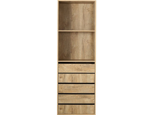 Roupeiro "Opéra" com 5 gavetas e 2 prateleiras - 60 x 45 x 180 cm - Bege