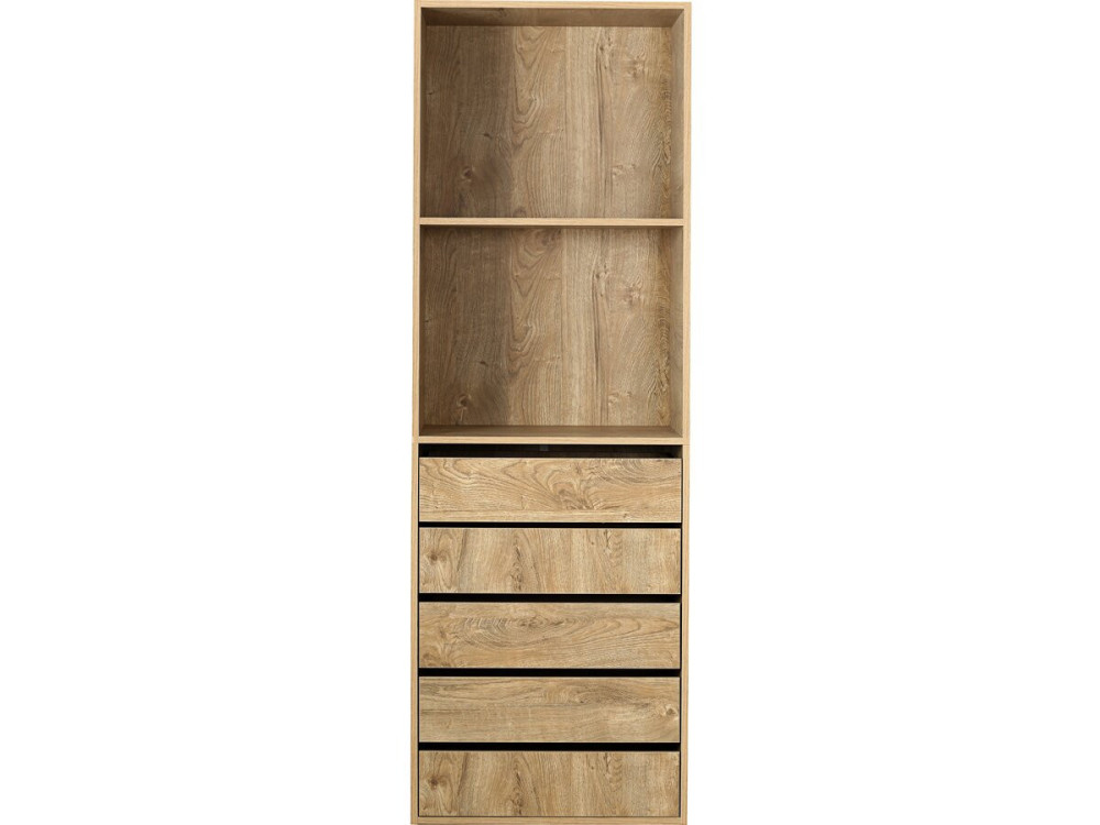 Roupeiro "Opéra" com 5 gavetas e 2 prateleiras - 60 x 45 x 180 cm - Bege