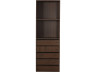 Armário "Opéra" com 5 gavetas e 2 prateleiras - 60 x 45 x 180 cm - Castanho