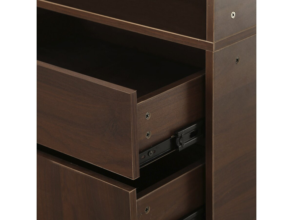Armário "Opéra" com 5 gavetas e 2 prateleiras - 60 x 45 x 180 cm - Castanho