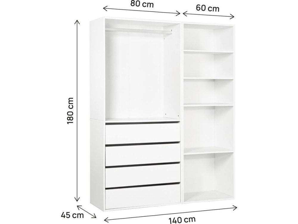 Conjunto de toucador modular "Opera" - 2 unidades - Branco