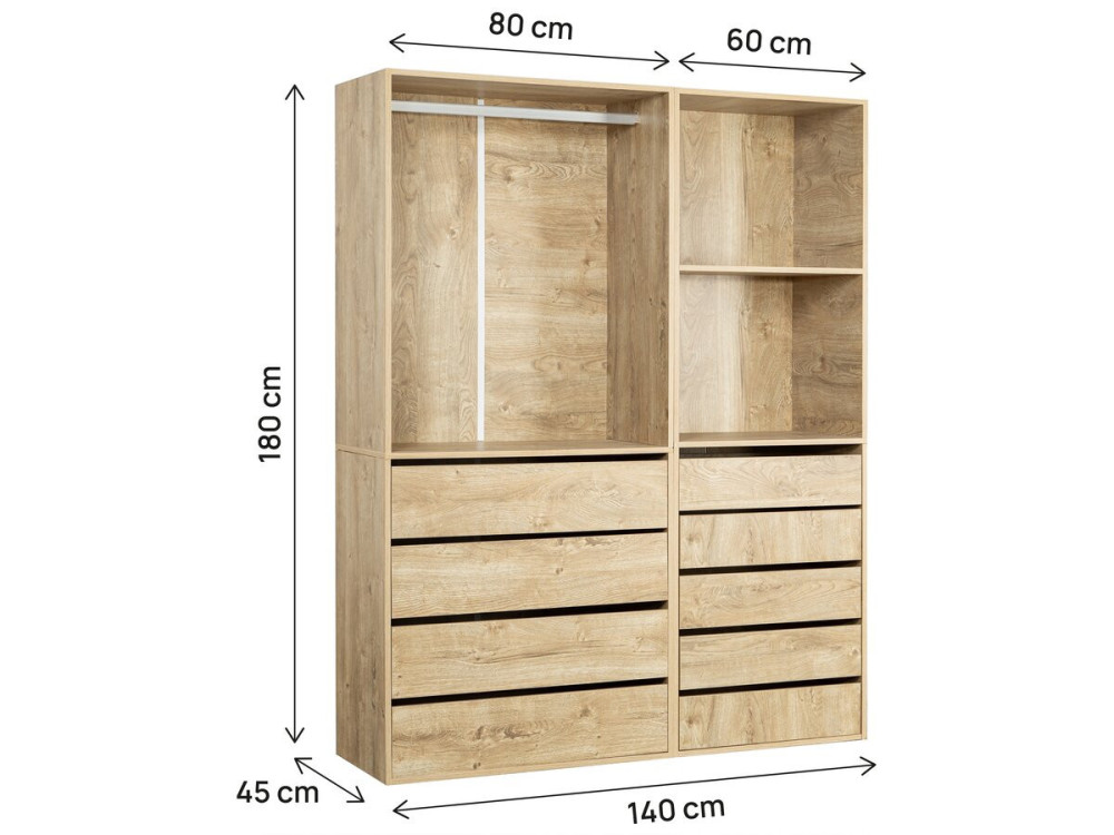 Conjunto de toucador modular "Opera" - 2 unidades - Bege