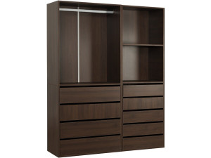Conjunto de toucador modular "Opera" - 2 unidades - Castanho