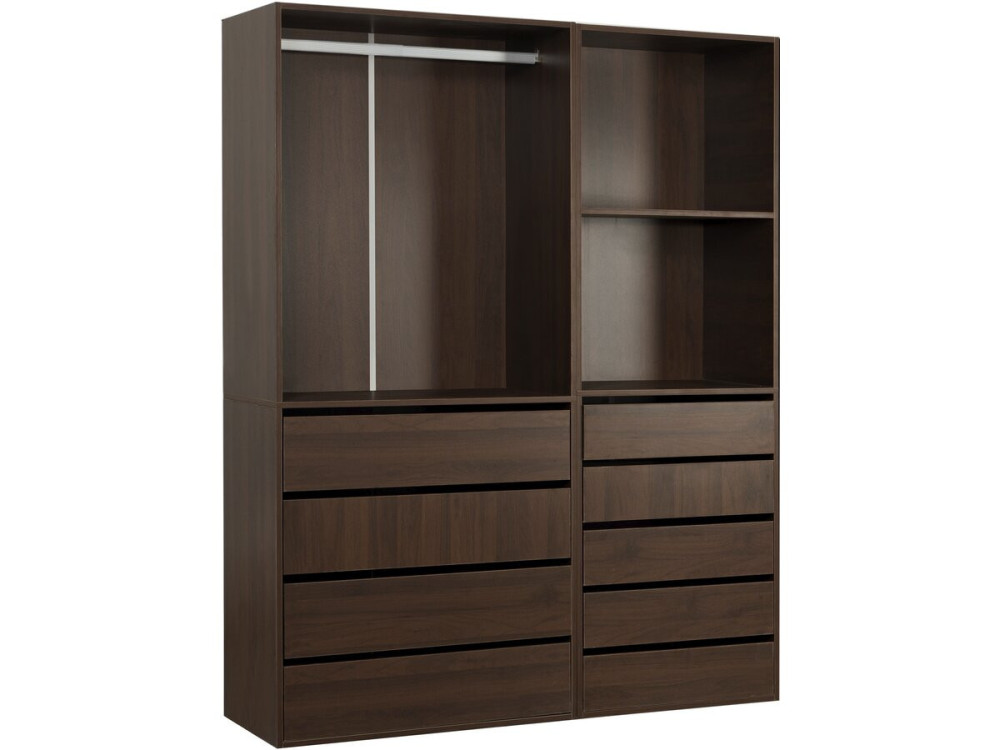 Conjunto de toucador modular "Opera" - 2 unidades - Castanho