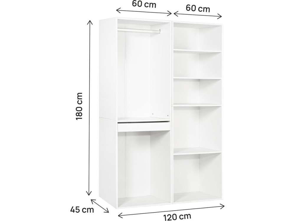 Conjunto de toucador modular "Opera" - 2 unidades - Branco