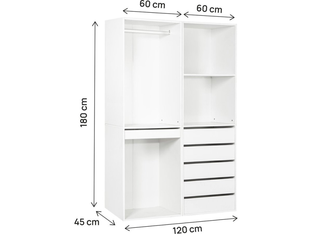 Conjunto de toucador modular "Opera" - 2 unidades - Branco