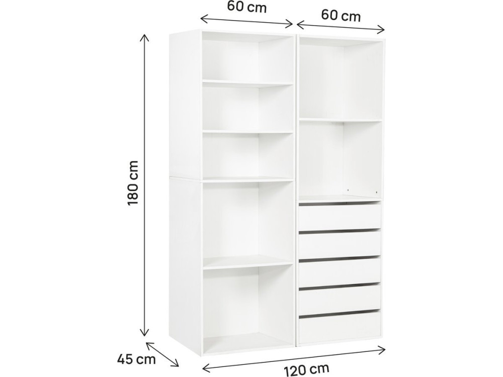 Conjunto de toucador modular "Opera" - 2 unidades - Branco