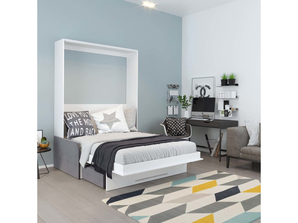 Cama rebatível KYM SOFA 3" - 140 x 200 cm - Branco