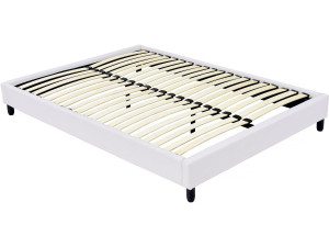 Estrado estofado de ripas - 140 x 190 cm - 20 ripas - Branco