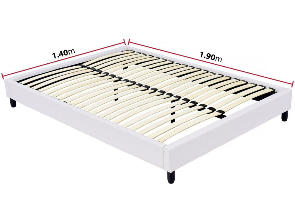 Estrado estofado de ripas - 140 x 190 cm - 20 ripas - Branco