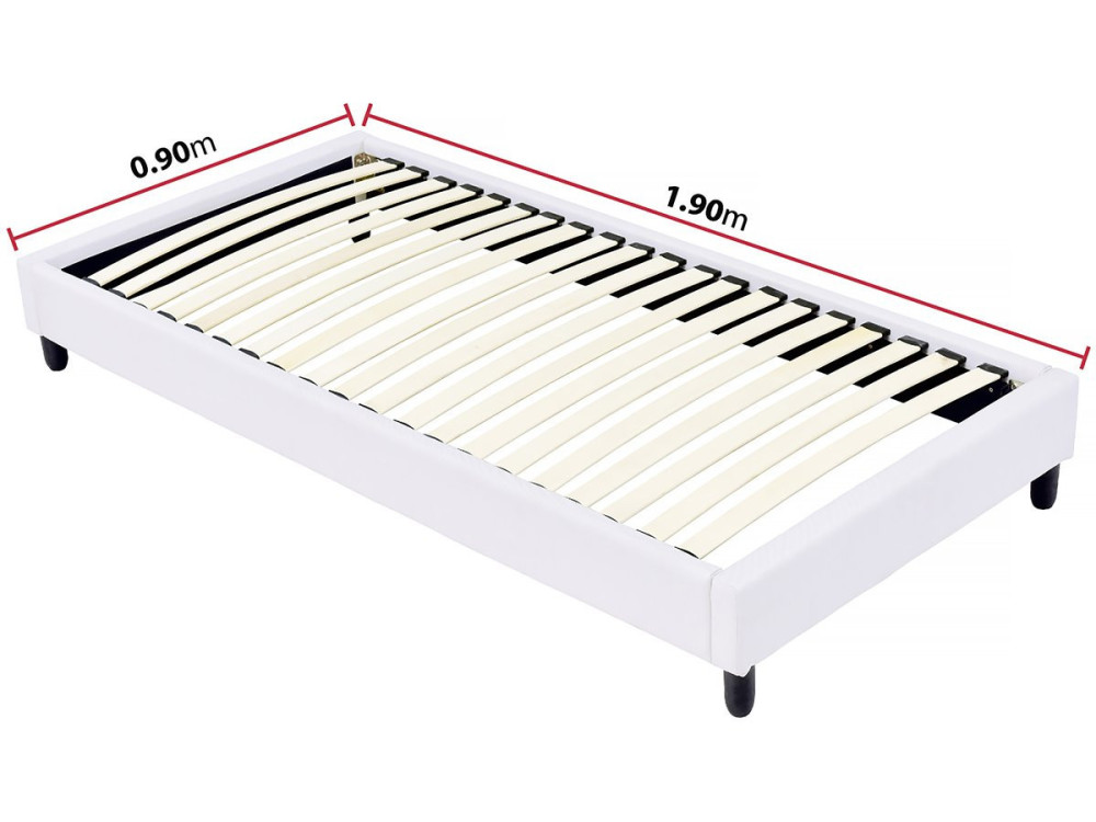 Estrado de ripas estofado - 90 x 190 cm - 20 ripas - Branco