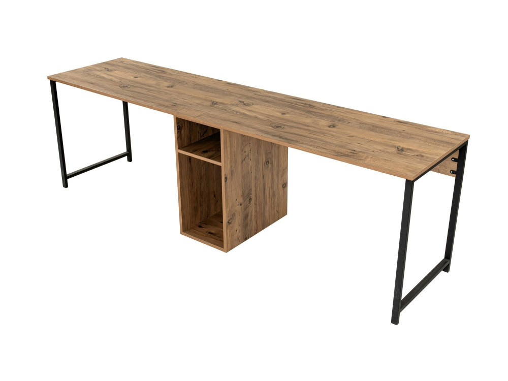 Secretária de estudo Twin - 240 x 60 x 74 cm - Atlantic PineBlack