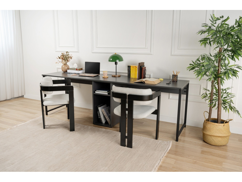 Secretária Twin - 240 x 60 x 74 cm - Preto Antracite