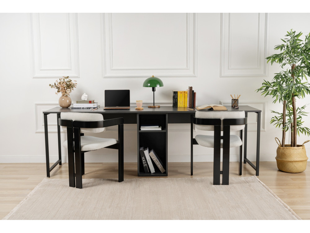 Secretária Twin - 240 x 60 x 74 cm - Preto Antracite