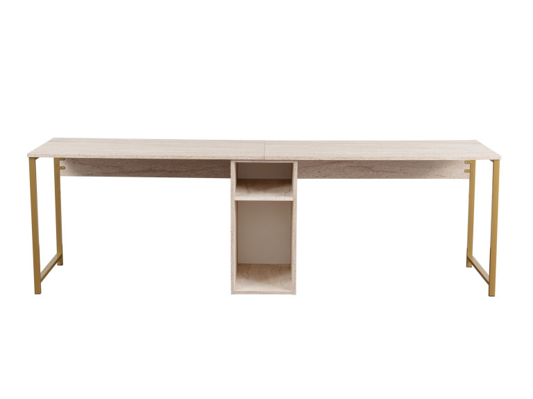 Secretária de estudo Twin - 240 x 60 x 74 cm - TravertinOr