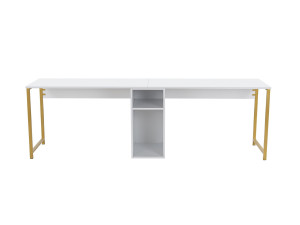 Secretária de estudo Twin - 240 x 60 x 74 cm - Ouro branco